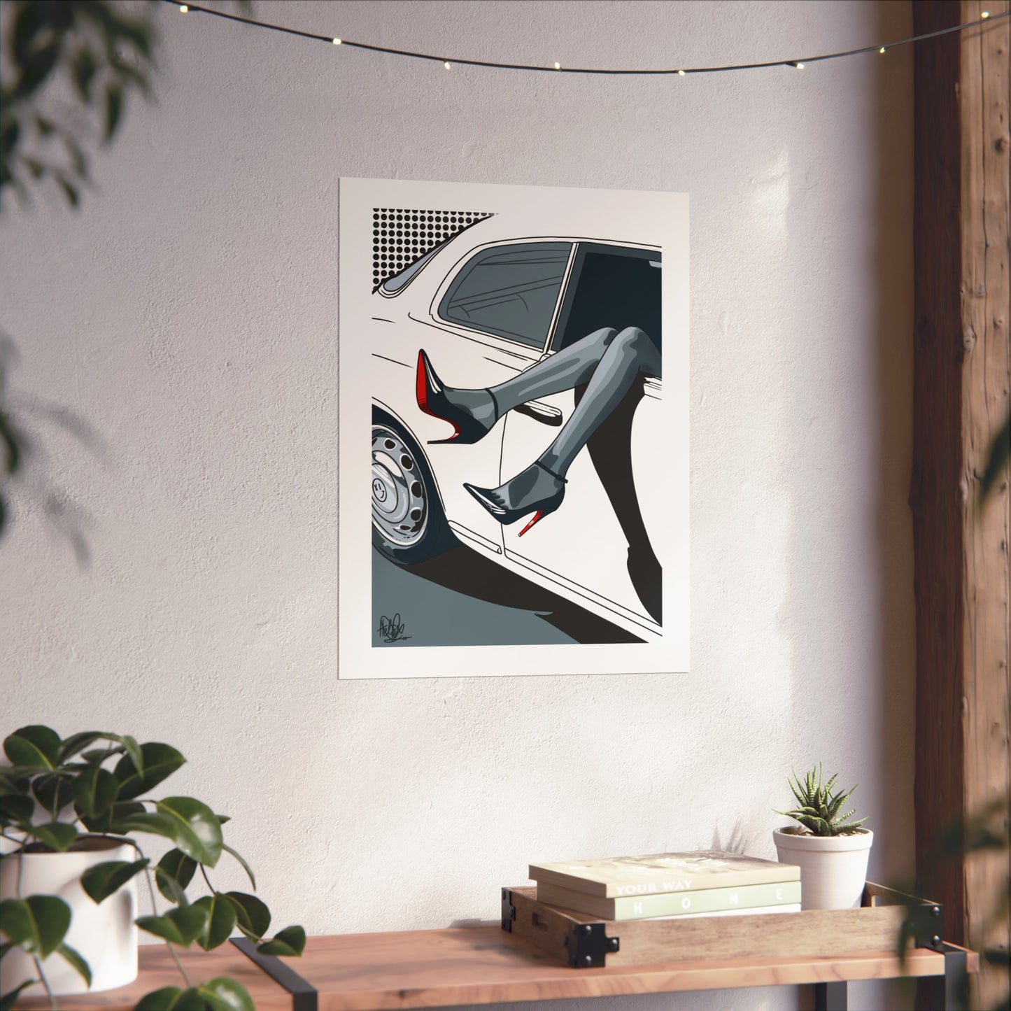 Classic Car Girl Pop Print