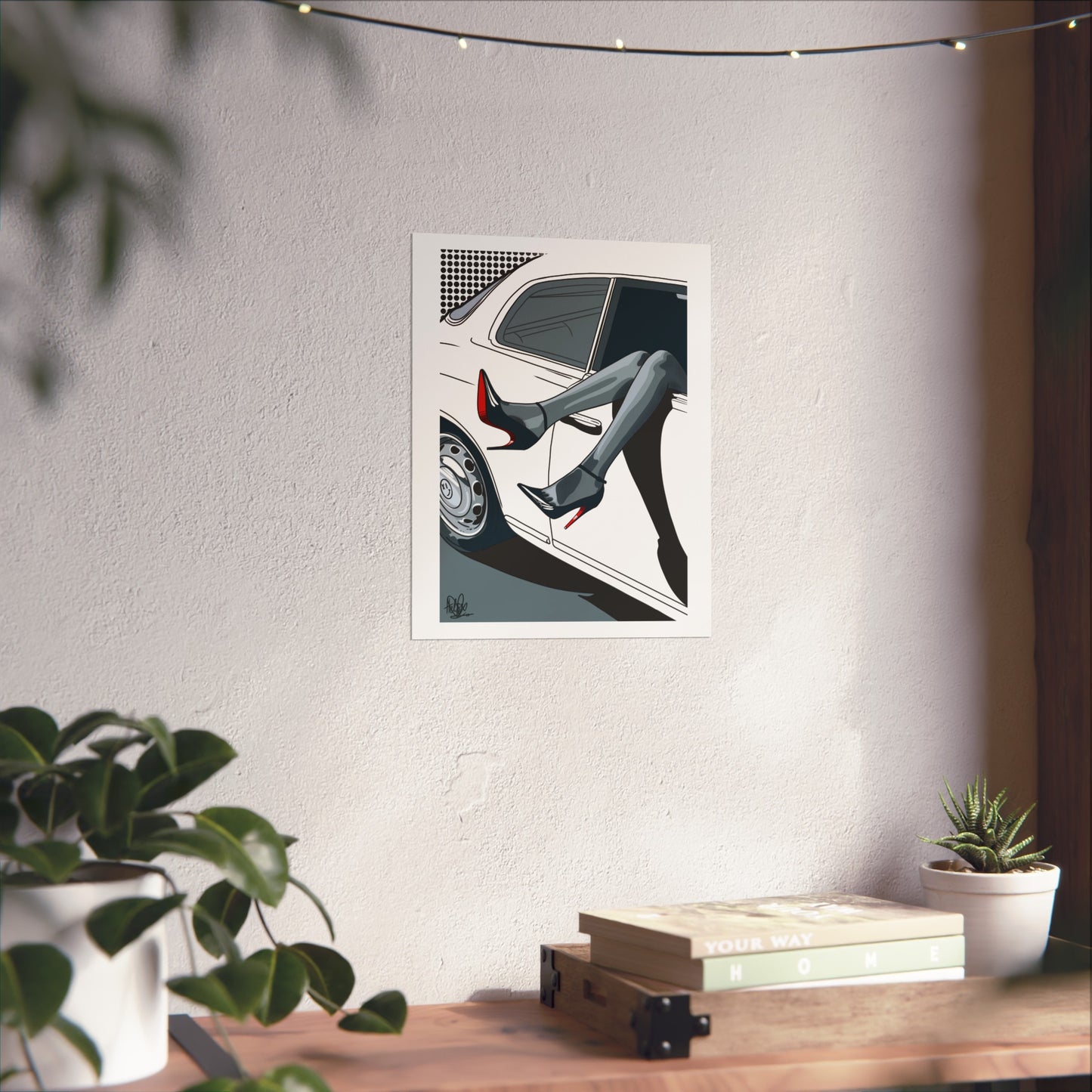 Classic Car Girl Pop Print